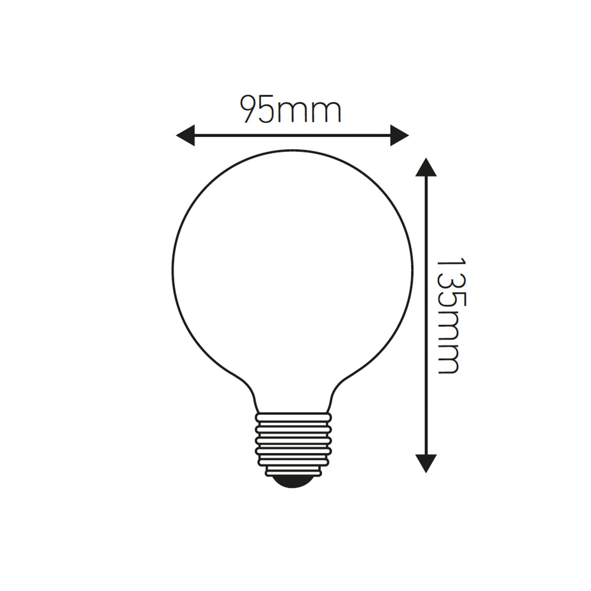Globe G95 twisted LED filament 5W E27 2000K 200lm amber dimmbar