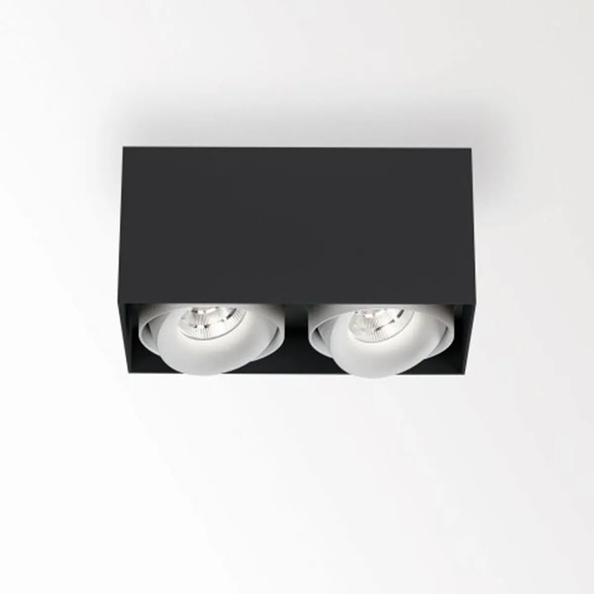 MINIGRID ON 250 93050 DIM8 Aufbaustrahler, L: 20,5 cm, B: 10,5 cm, Schwarz & Weiß, Warmweiß 3000K, 50°