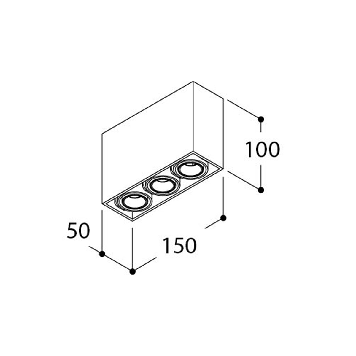 Micro Tommy 3 Ceiling Aufbaustrahler, Textured Black, 2700K