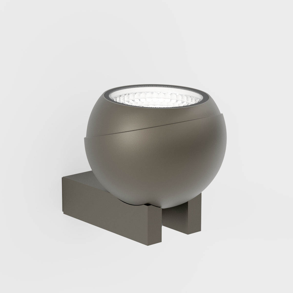 Die Bodenleuchte ist auf einem rechteckigen Zubehör mit einer Aussparung platziert