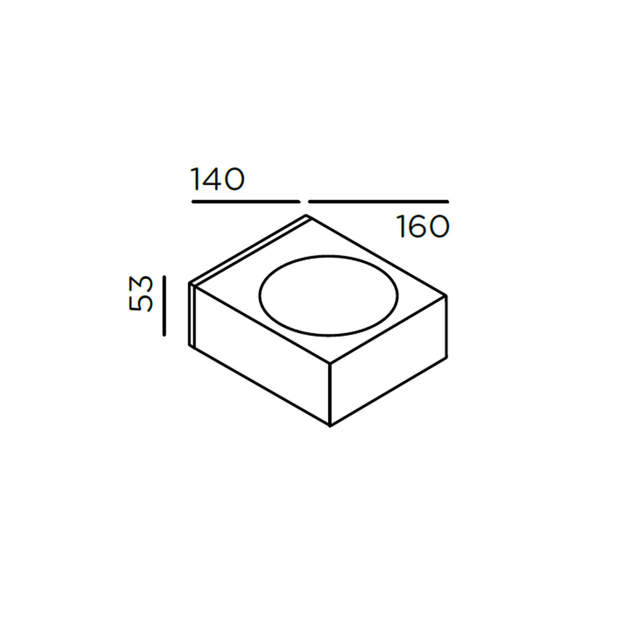luci Wandleuchte, H: 5,3 cm, T: 16 cm, Anthrazit luci Wandleuchte, H: 5,3 cm, T: 16 cm, Deep Black