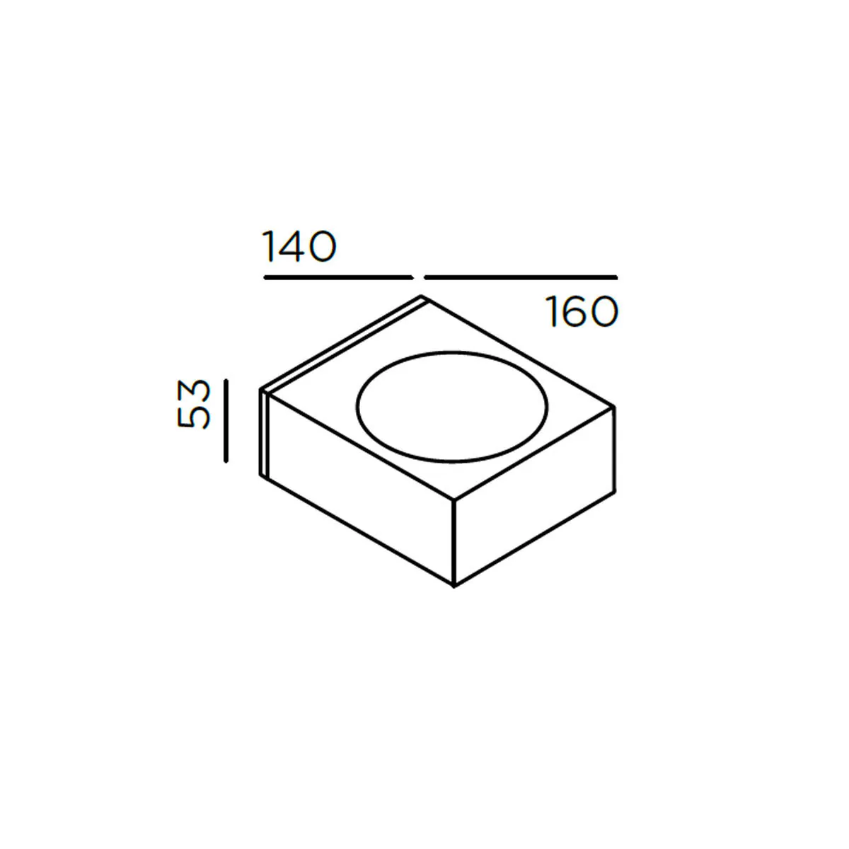 luci Wandleuchte, H: 5,3 cm, T: 16 cm, Deep Black