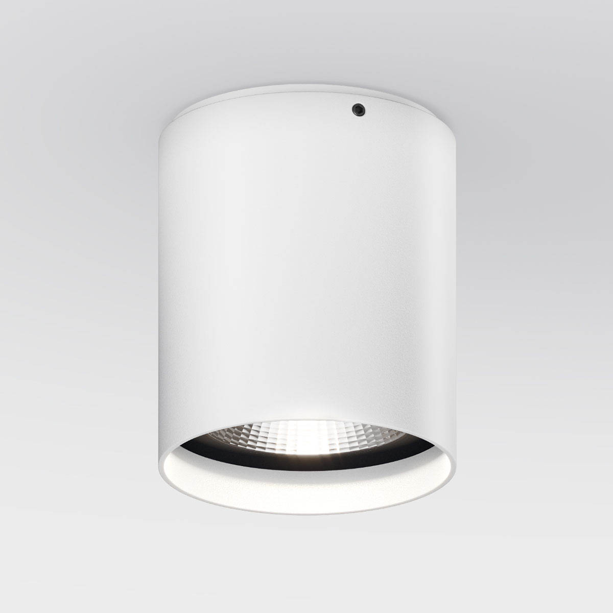 Zylinderförmige Deckenleuchte für außen in der Farbe weiß