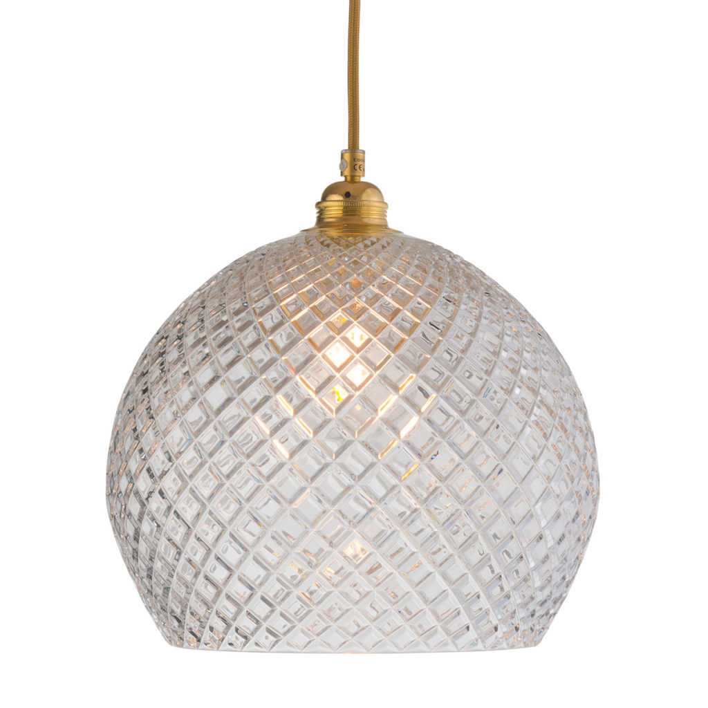 Rowan Pendelleuchte Crystal L Ø 28 cm, Gold, Small Check