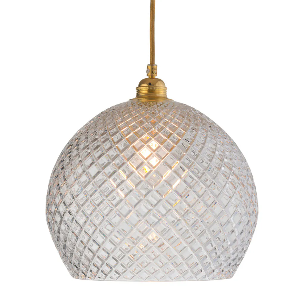 Rowan Pendelleuchte Crystal L Ø 28 cm, Gold, Small Check