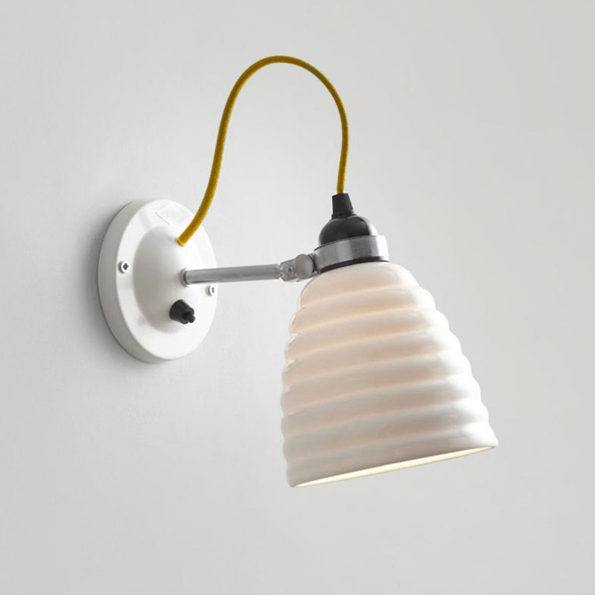 Original BTC Hector Bibendum Wandleuchte mit Schalter Kabel Gelb