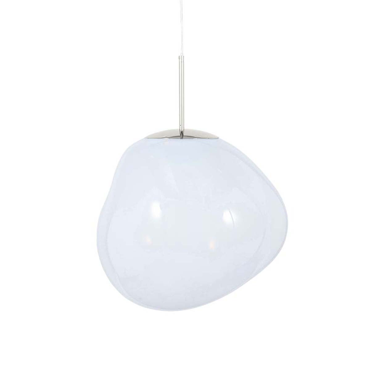 Tom Dixon Melt ES Pendelleuchte, Opal, Silber, Ø: 50 cm, Retrofit