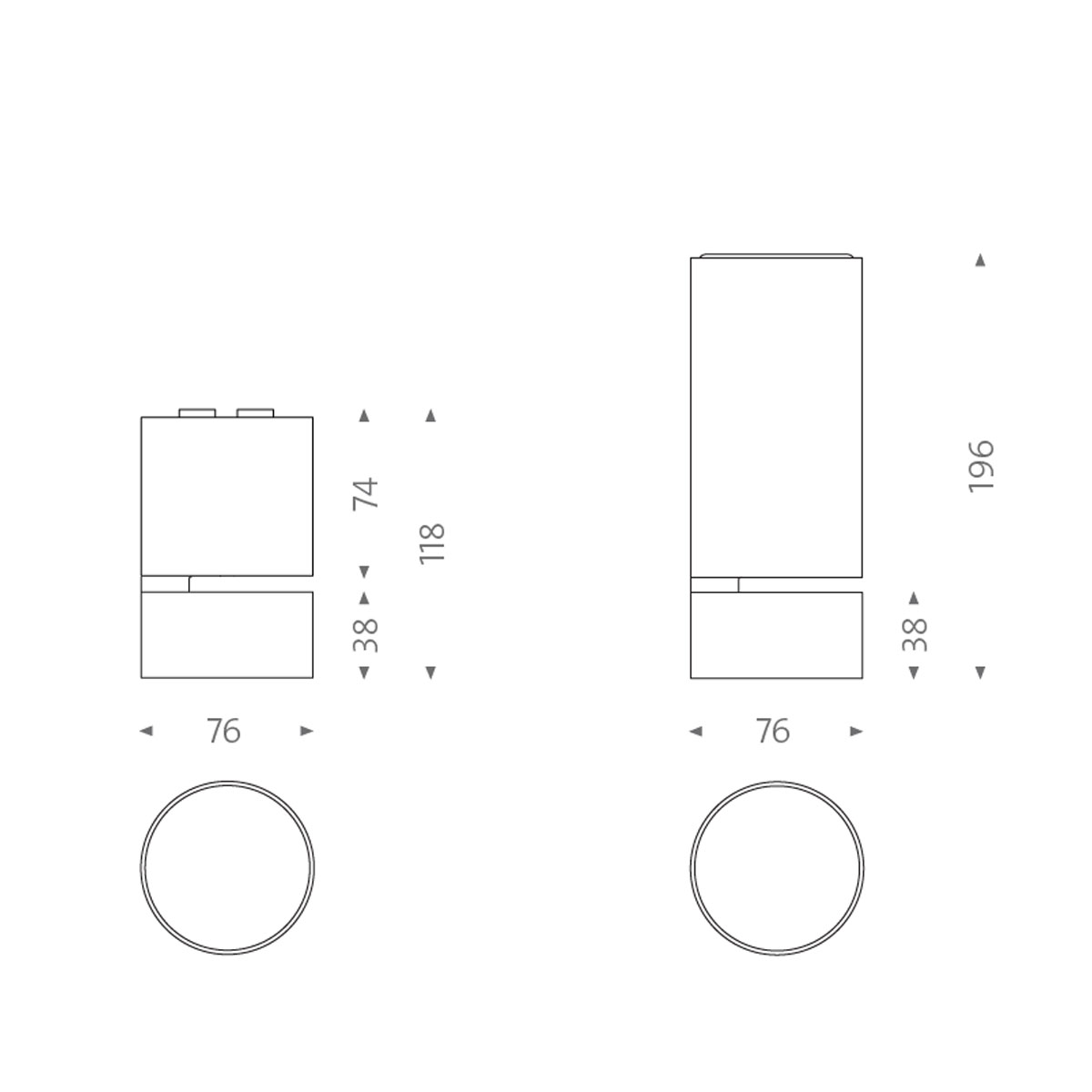 Wittenberg 4.0, wi4-ab-1r Aufbaustrahler, Weiß matt, Warmweiß 3000K, Medium 24°, Phase Cut Wittenberg 4.0, wi4-ab-1r Aufbaustrahler, Schwarz matt, Warmweiß 3000K, Flood 38°, Bluetooth