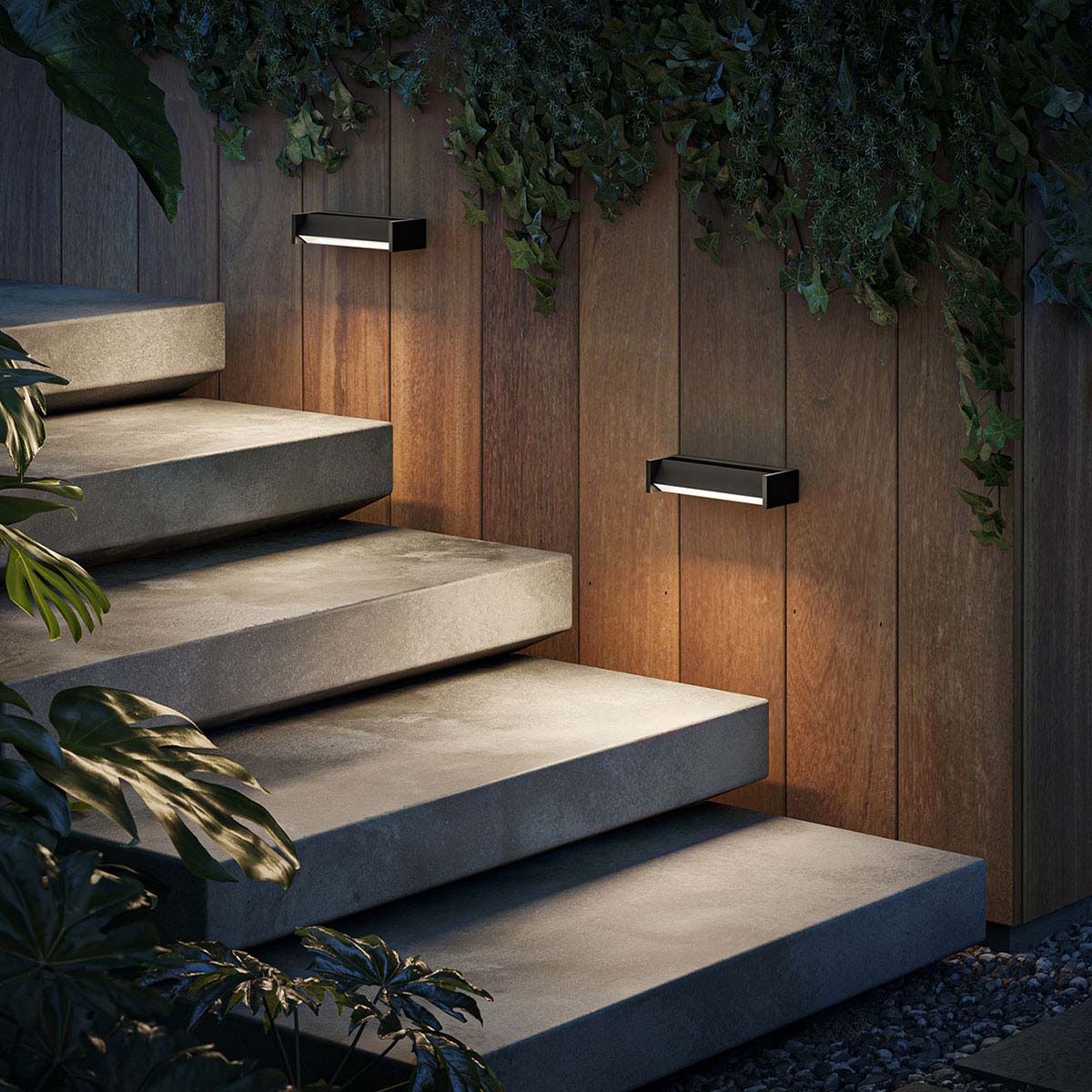 Rechteckige Wandleuchten für außen an der Wand hängend