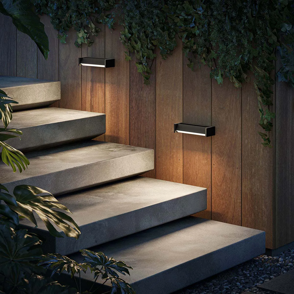 Rechteckige Wandleuchten für außen an der Wand hängend