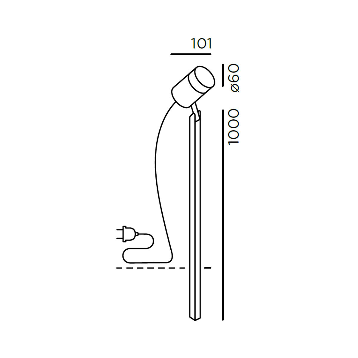 piek 100 spot Erdspießleuchte, Anthrazit, H: 100 cm