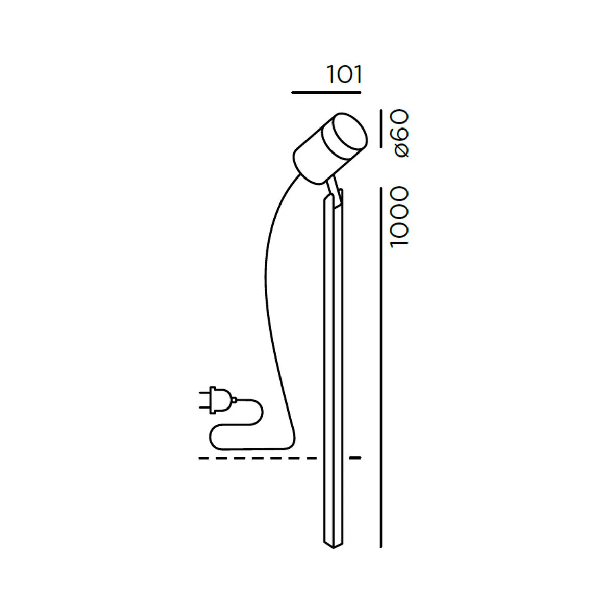 piek 100 spot Erdspießleuchte, Anthrazit, H: 100 cm