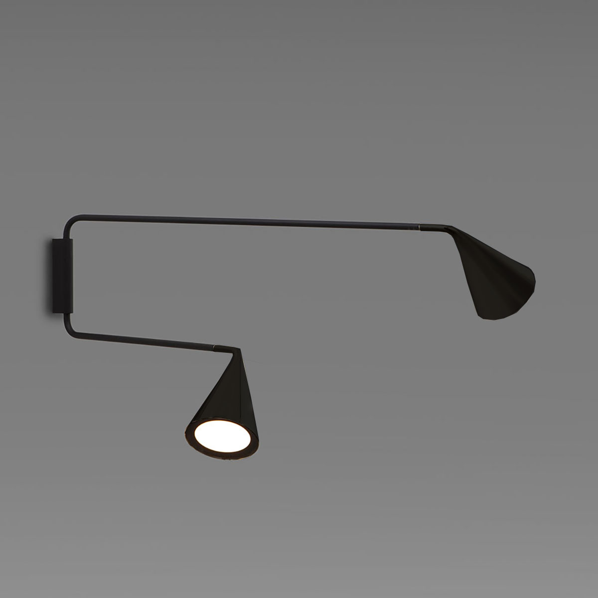 TOOY Gordon 561.48 Wandleuchte 2-flammig, Schwarz Matt – italienisches Design