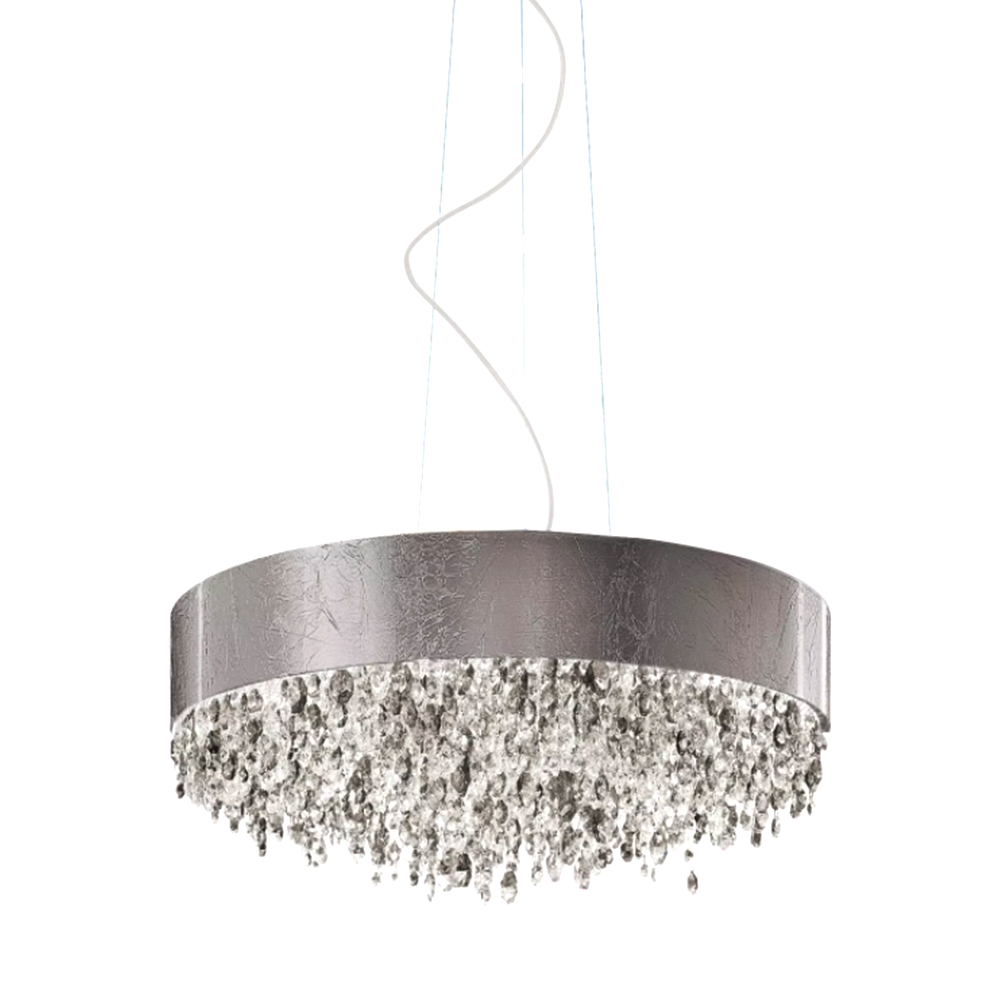 Masiero Olà S12 120 Pendelleuchte Pendelleuchten - elegantes Designerlicht aus Glas und Metall, Farbe Silber Masiero Olà S12 120 Pendelleuchte Pendelleuchten - elegantes Designerlicht aus Glas und Metall, Farbe Silber