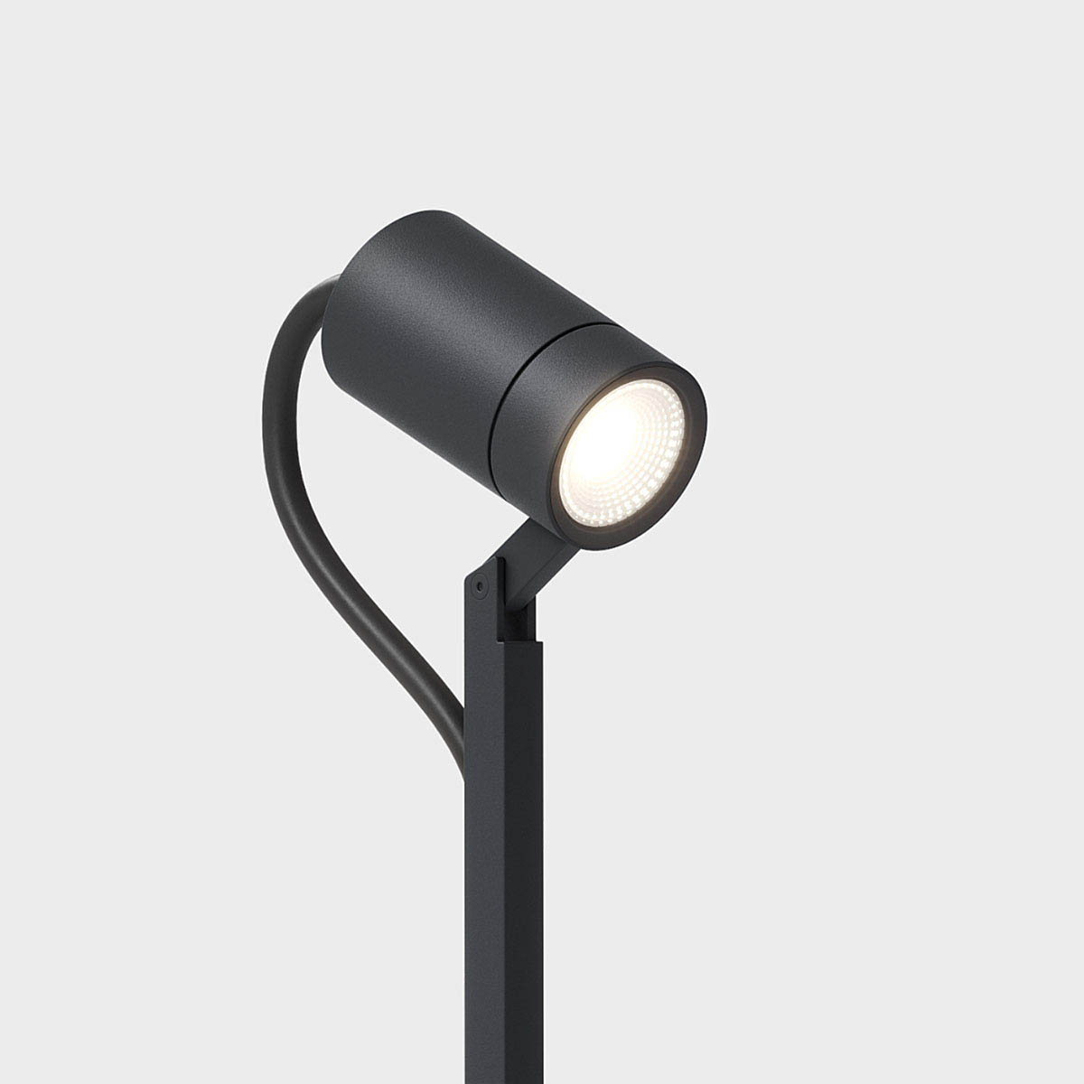 Schmale Erdspießleuchte mit connect Stecker für außen in der Farbe schwarz