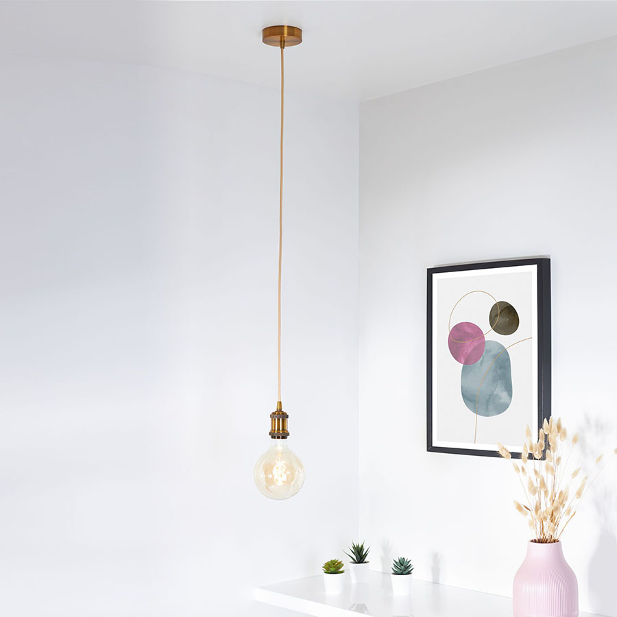 Lampen Baldachin Metall 1-fach Gold, Ø: 10 cm x H: 2,5 cm