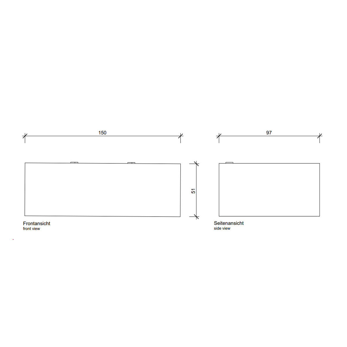 Technisches Datenblatt Decor Walther Box 1-15 N LED Spiegel Aufsteckleuchte Bad, Chrom, B: 15 cm, Extra-Warmweiß 2700K Spiegel Technische Zeichnung Decor Walther Box 1-15 N LED Spiegel Aufsteckleuchte Bad, Weiß matt, B: 15 cm, Warmweiß 3000K Spiegel