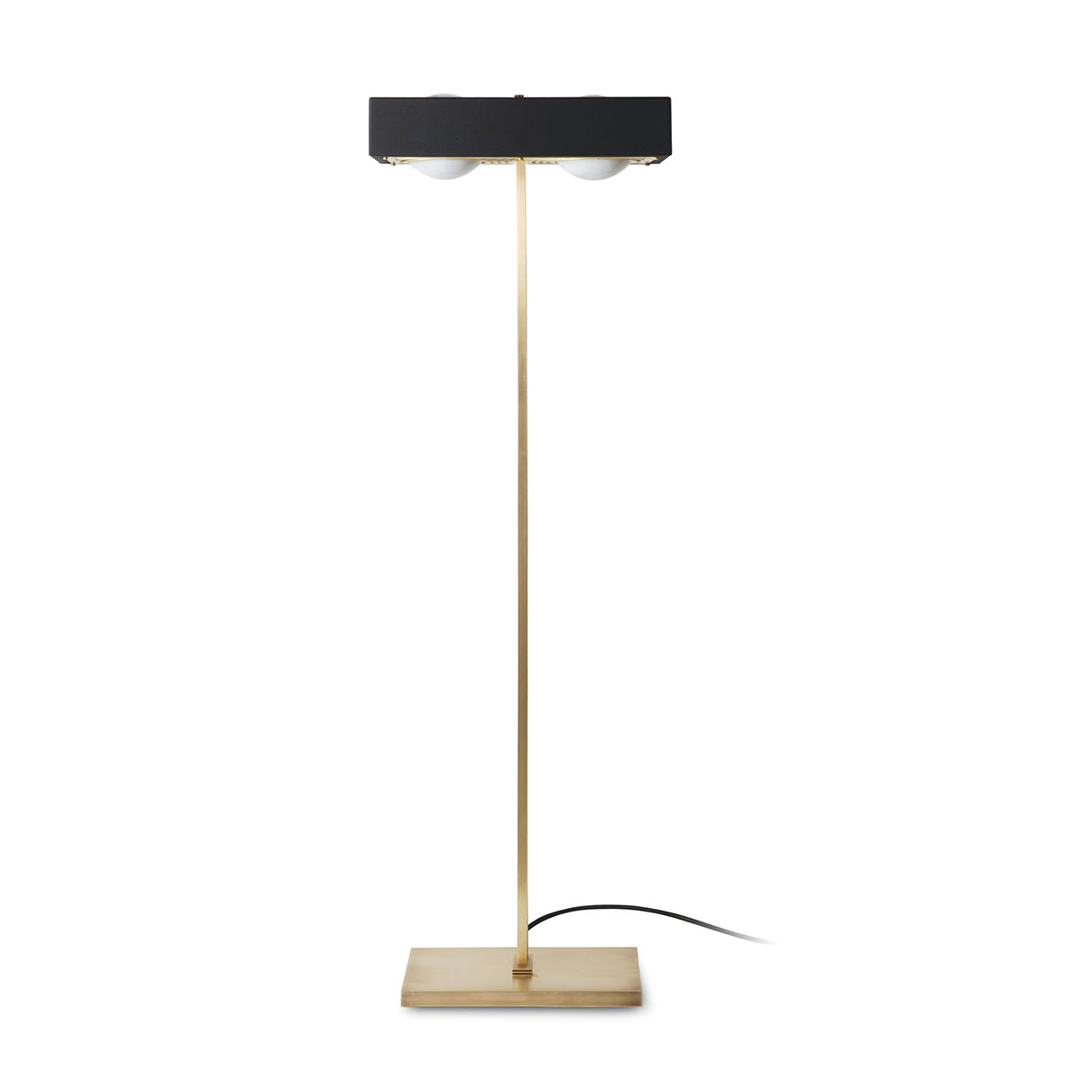 atmosphärisches Licht: Bert Frank Kernel Stehleuchte, H: 125 cm, 2-flammig, Schwarz – gefertigt aus Messing und metallische Oberfläche und Glas, traditionell gefertigt atmosphärisches Licht: Bert Frank Kernel Stehleuchte, H: 125 cm, 2-flammig, Schwarz – gefertigt aus Messing und metallische Oberfläche und Glas, traditionell gefertigt
