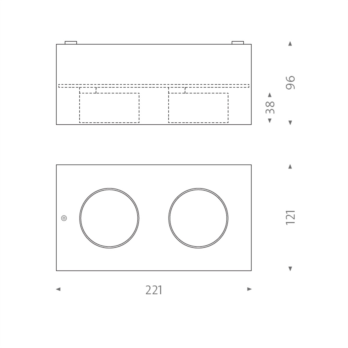 Wittenberg 4.0, wi4-ab-2e-kb Aufbaustrahler, Schwarz matt, Warmweiß 3000K, Flood 38°, Bluetooth