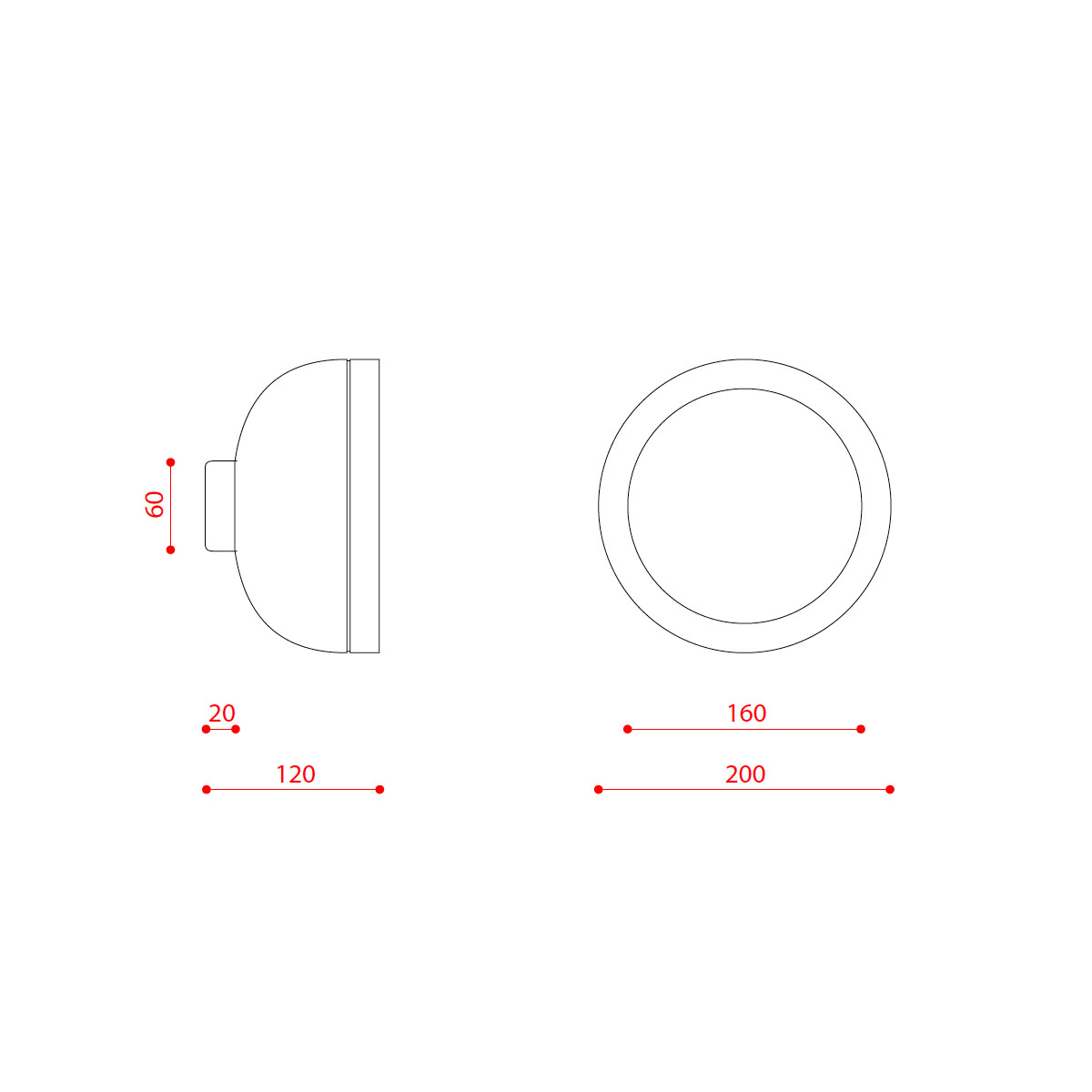Molly 556.72 Wand-/ Deckenleuchte Ø: 20 cm, Schwarz, Messing - Ausstellungsstück Molly 556.72 Wand - Deckenleuchte Ø: 20 cm, Kupfer, Kupfer