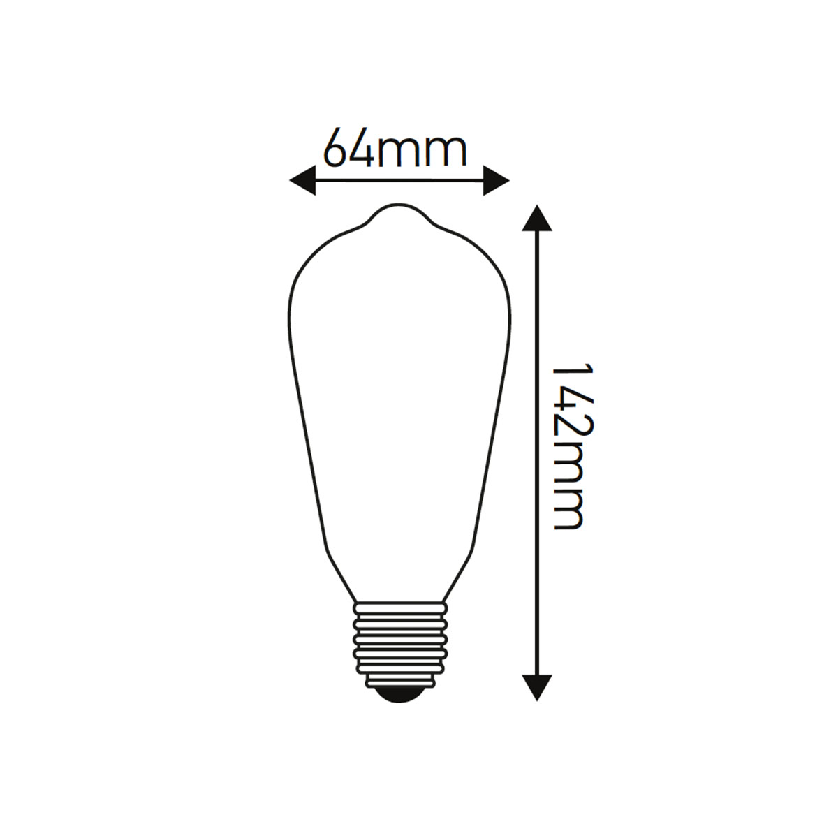 Edison LED filament 6W E27 2300K 450lm clear dimmbar