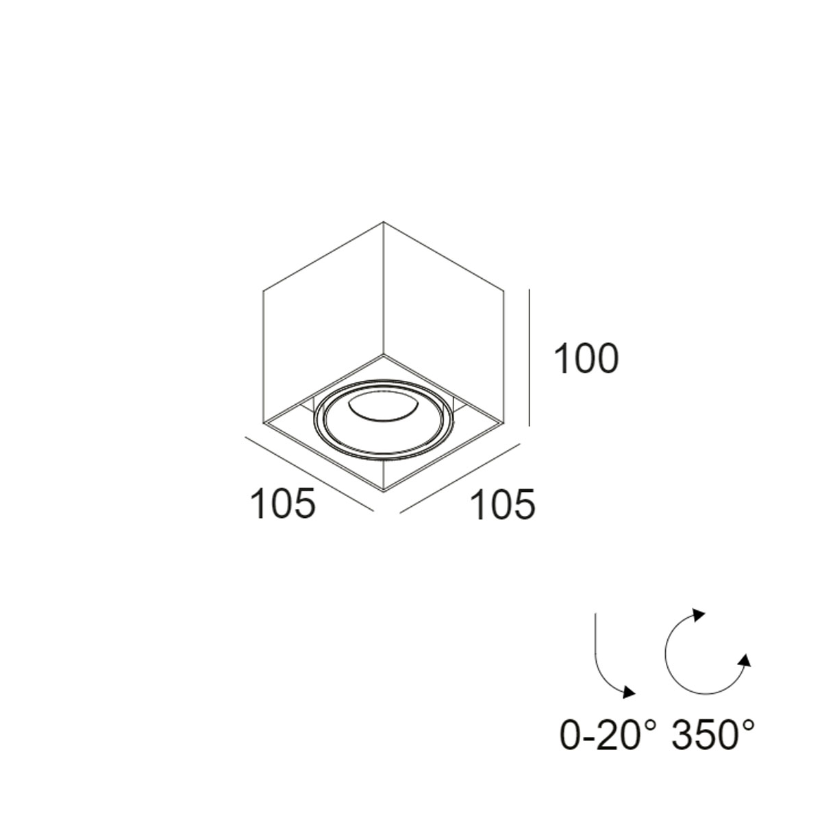 MINIGRID ON 150 SOFT 93045 DIM8 Aufbaustrahler, L: 10,5 cm, B: 10,5 cm, dim to warm 3000K – 1800K, Weiß