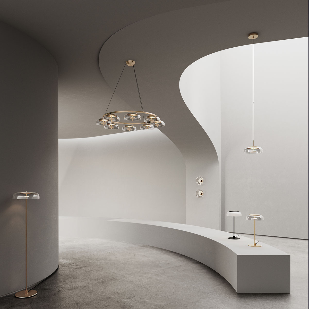 Blossi Wandleuchte, Ø: 23 cm, Opalglas