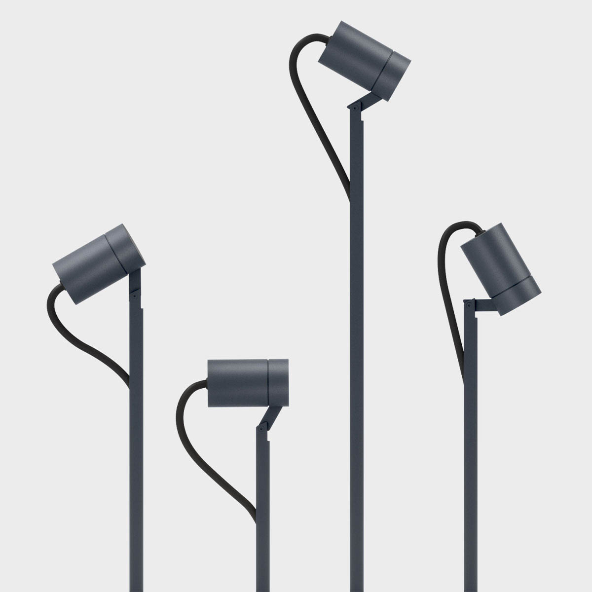 IP44.de piek Erdspießleuchte, Schuko Stecker Anthrazit H: 100 cm
