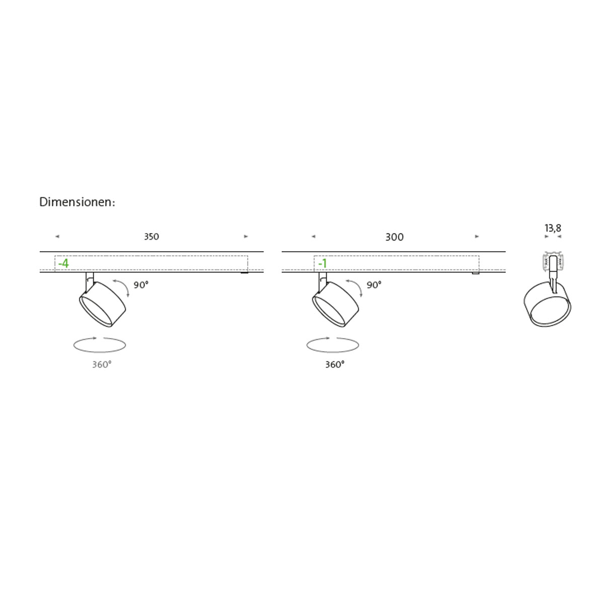 Wittenberg 4.0, wi4-str2-in Schienenstrahler, Schwarz matt, Warmweiß 3000K, Flood 38°, DALI