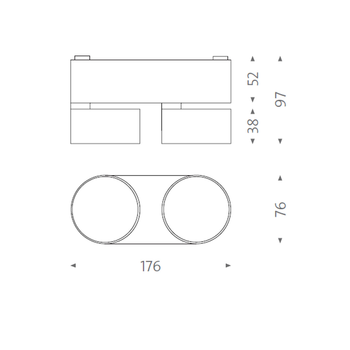 Wittenberg 4.0, wi4-ab-2ov Aufbaustrahler, Schwarz matt, Extra-Warmweiß 2700K, Spot 12°, Phase Cut