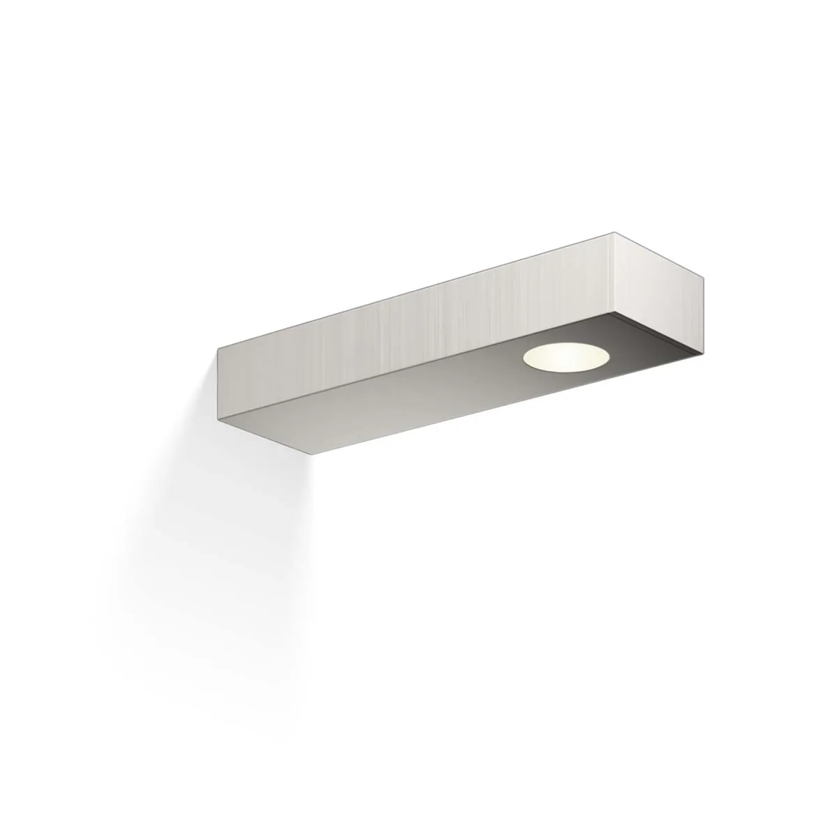Wandlampe Decor Walther FLAT in Nickel satiniert, rechteckige, flache Form mit integrierter LED-Lichtöffnung an der Unterseite. Wandlampe Decor Walther FLAT in Nickel satiniert, rechteckige, flache Form mit integrierter LED-Lichtöffnung an der Unterseite.