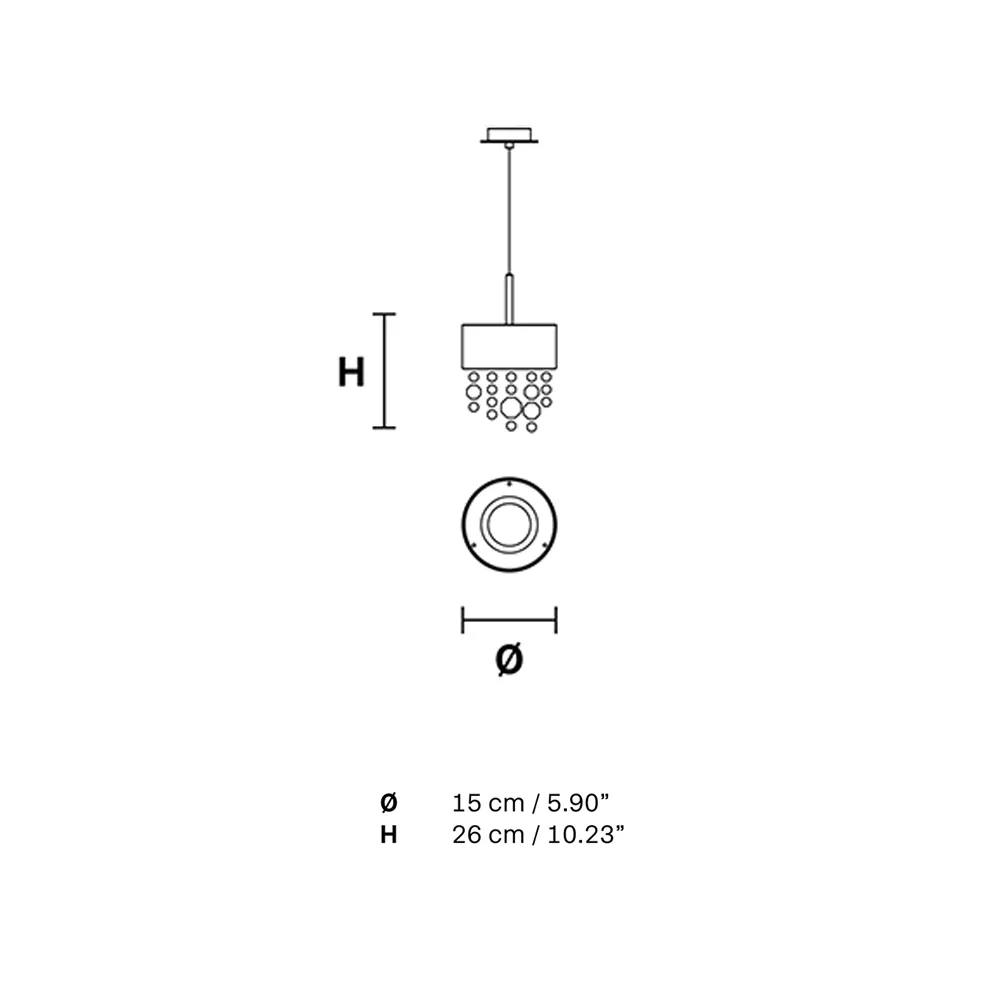 Olà S2 15 Pendelleuchte, Weiß matt, Ø: 15 cm, LED-Modul