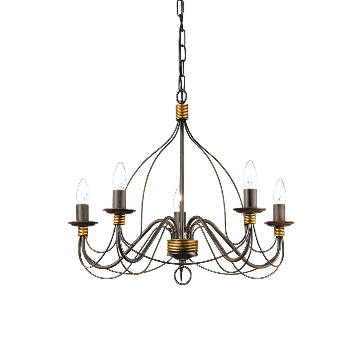 Corte SP5 Kronleuchter 5-flammig, Rost Antik, Ø: 64 cm