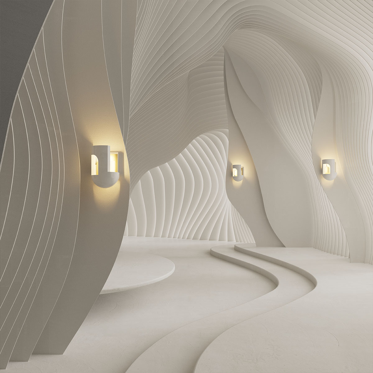 Soul Story 3 Wandleuchte, H: 28,7 cm Weiß & Gold in Weiß Gold – elegante Designerleuchte von DCW Editions für den Flur