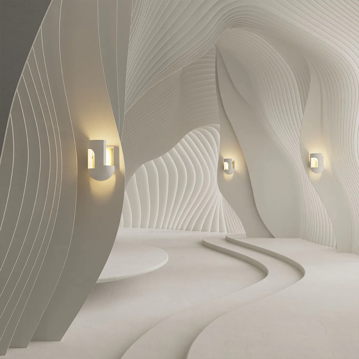 Soul Story 3 Wandleuchte, H: 28,7 cm Weiß & Gold in Weiß Gold – elegante Designerleuchte von DCW Editions für den Flur