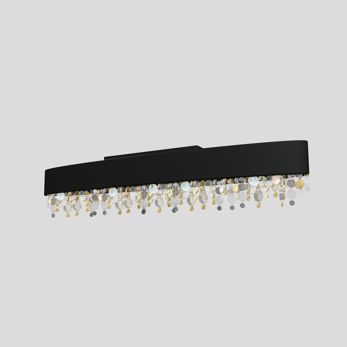 Masiero Olà PL8 OV 210 Deckenleuchte Deckenleuchten - elegantes Designerlicht aus Glas und Metall, Farbe Schwarz