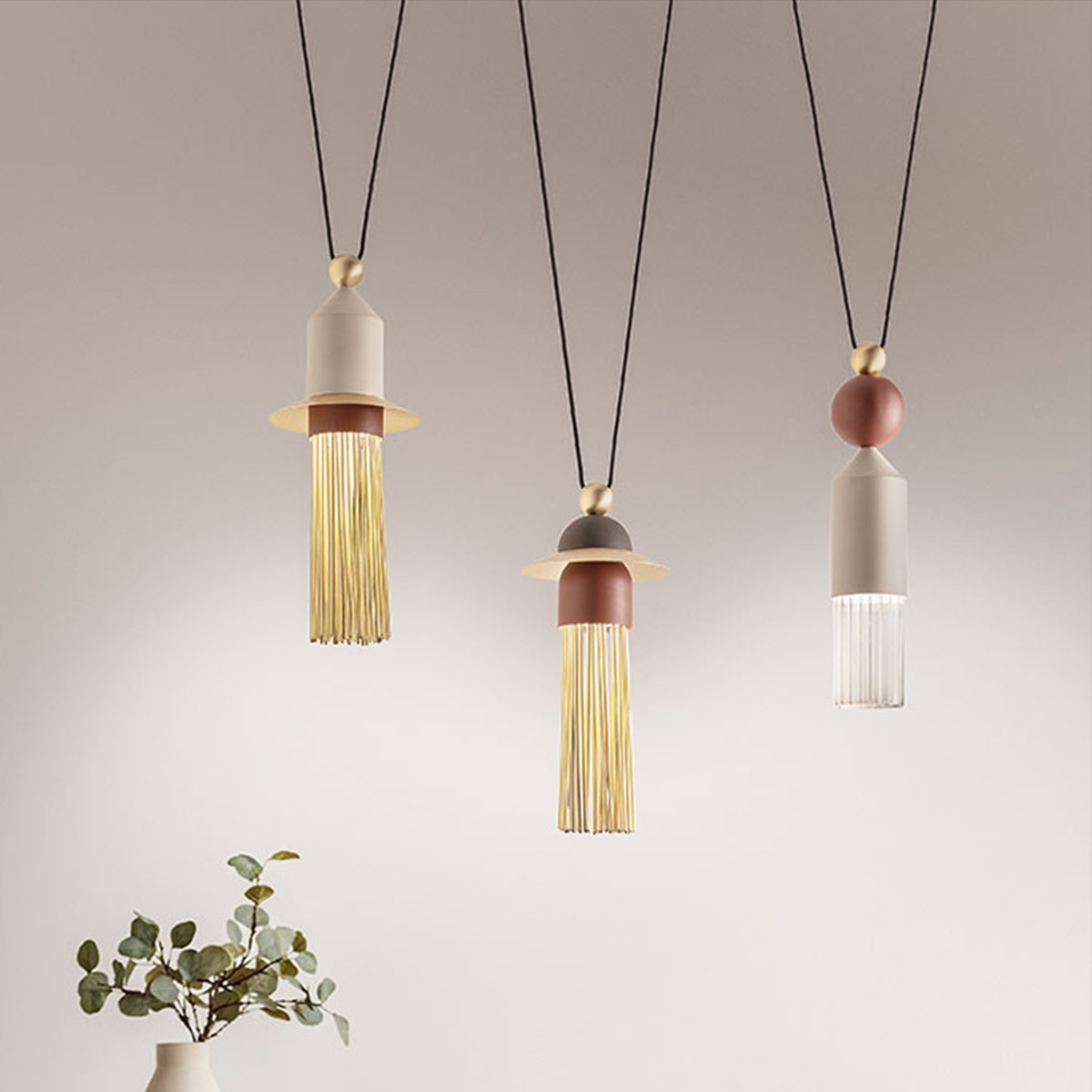 Nappe C3 Pendelleuchte, 3-flammig, Mehrfarbig warm Nappe C3 Pendelleuchte, 3-flammig, Mehrfarbig warm