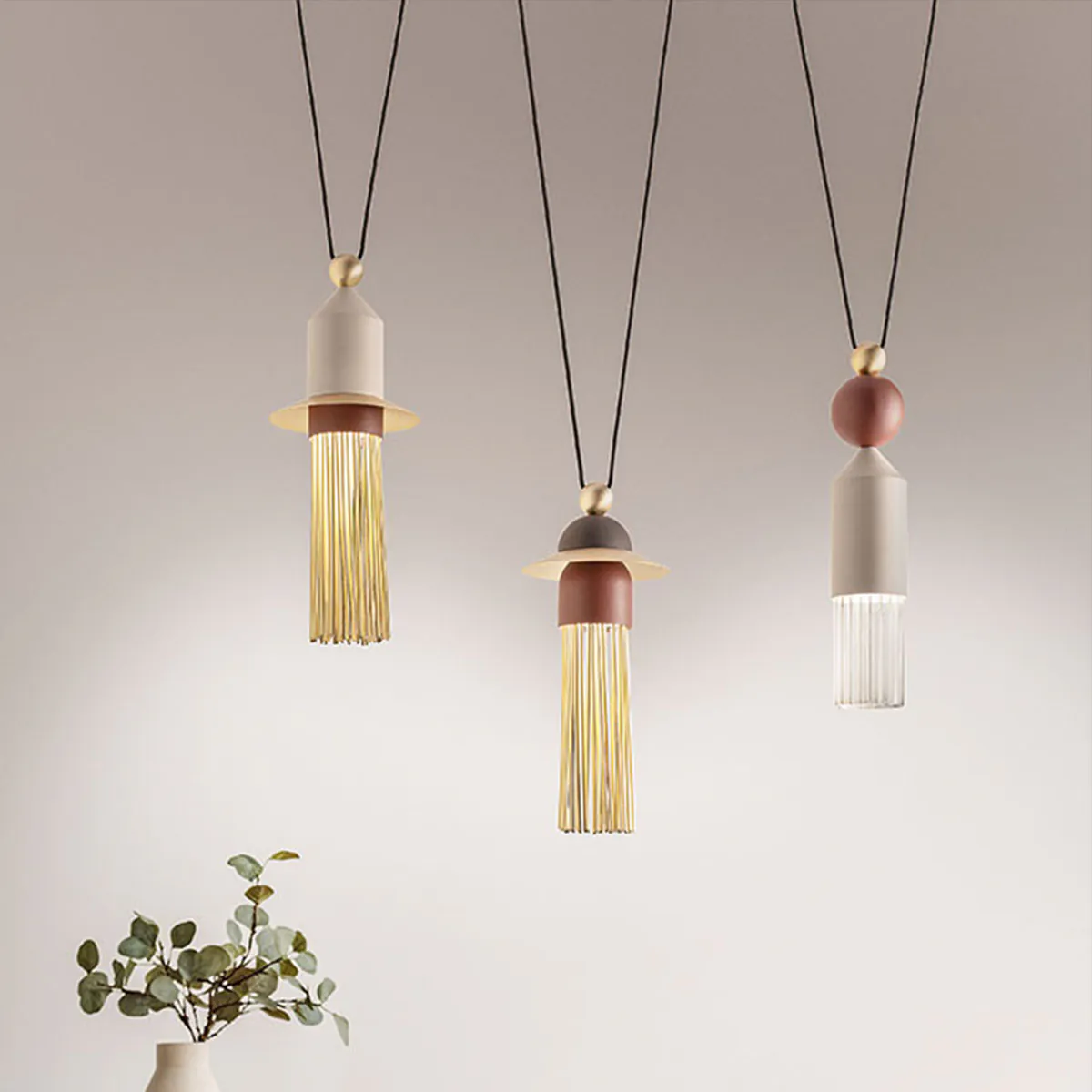 Nappe C3 Pendelleuchte, 3-flammig, Mehrfarbig warm