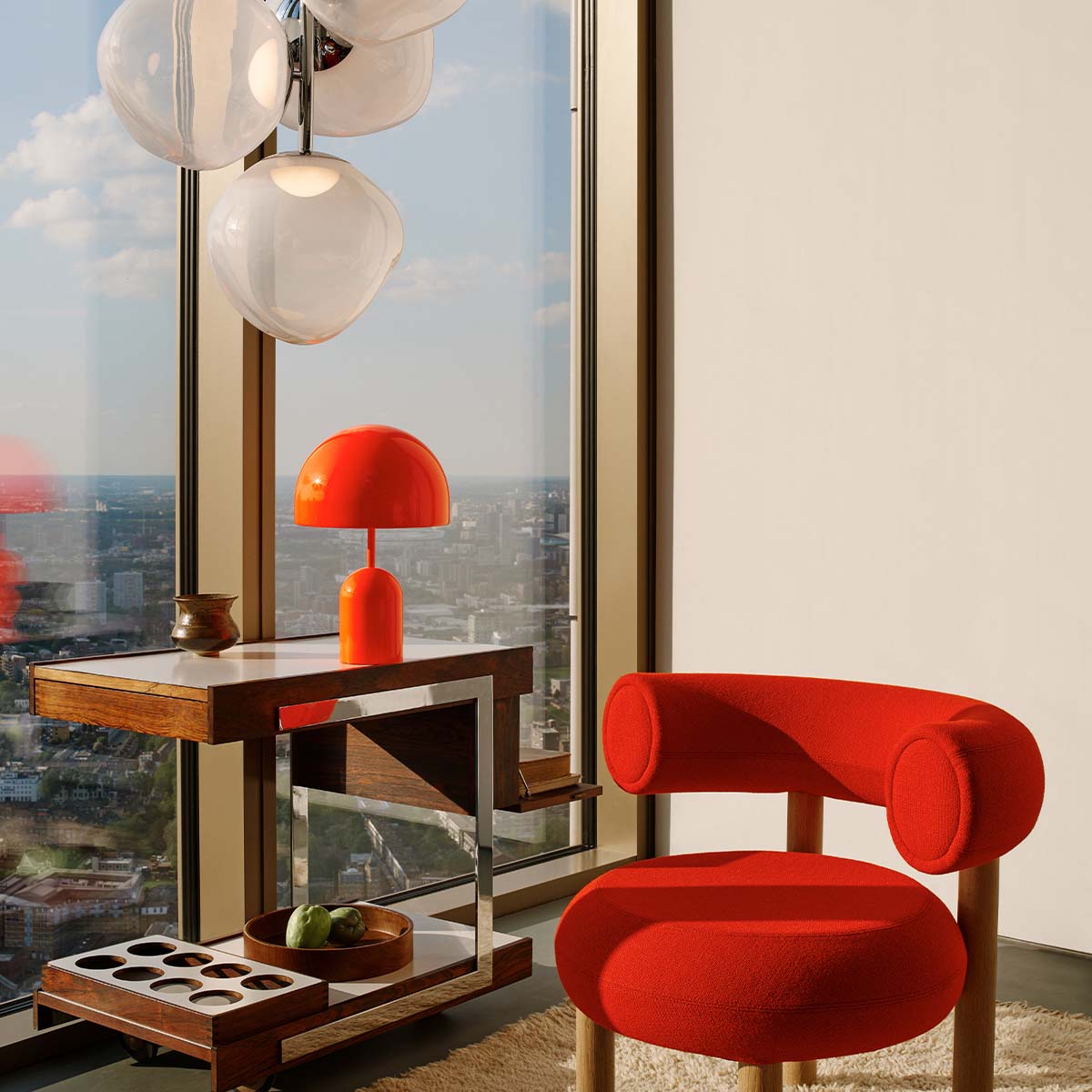 Tom Dixon Bell Portable Akku Tischleuchte, H: 28 cm, Baby Blau