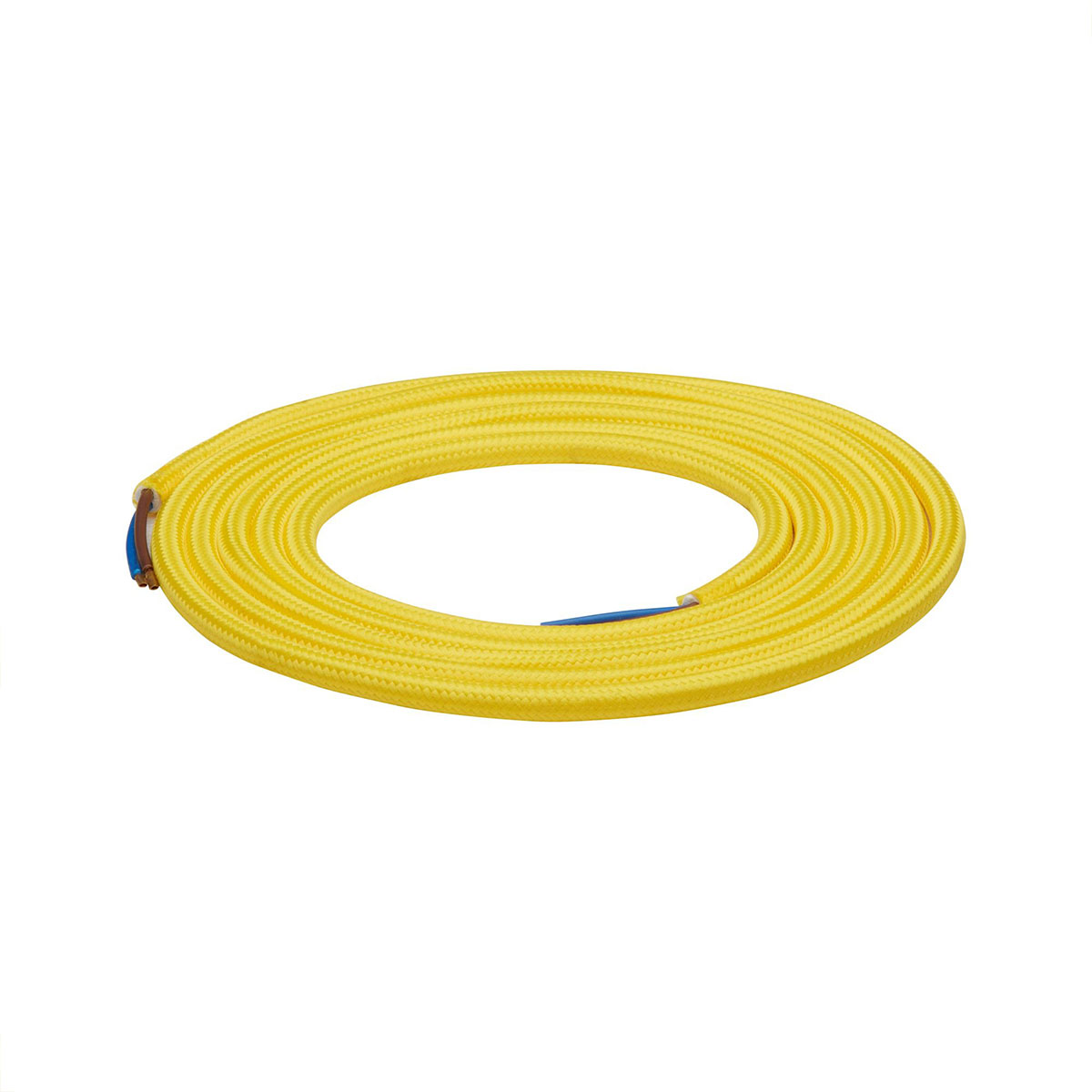 Textilkabel für Lampe, 2 Meter Stoffkabel 2-adrig (2 x 0,75mm²), Gelb