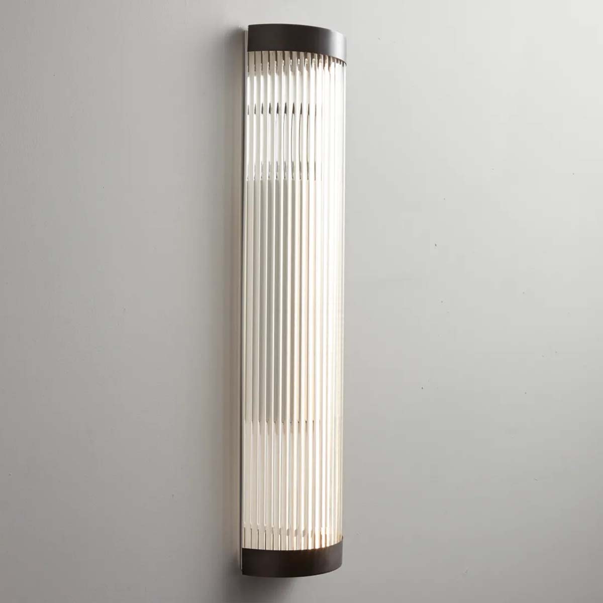 Wide Pillar Light Wandleuchte, Patiniertes Messing, H: 60 cm