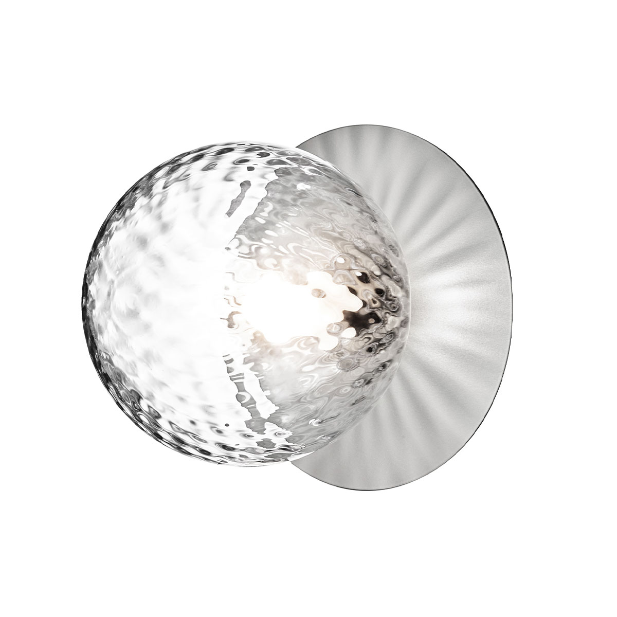 Liila 1 Large Wand- und Deckenleuchte, Ø: 24,5 cm, Hellsilber, Glas transparent