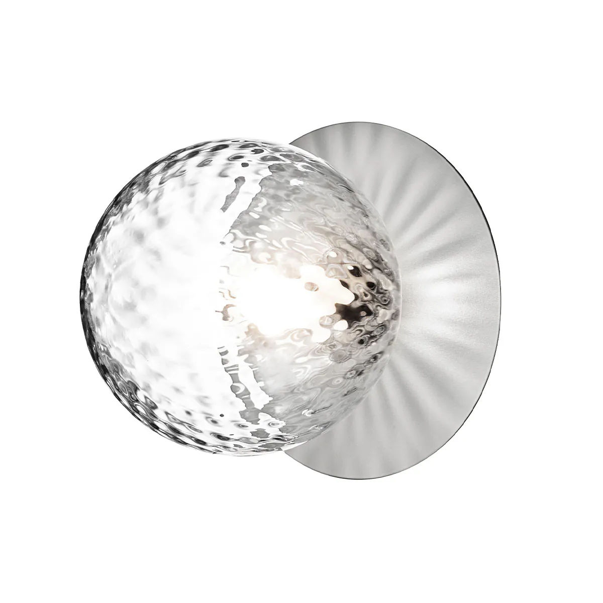 Liila 1 Large Wand- und Deckenleuchte, Ø: 24,5 cm, Hellsilber, Glas transparent