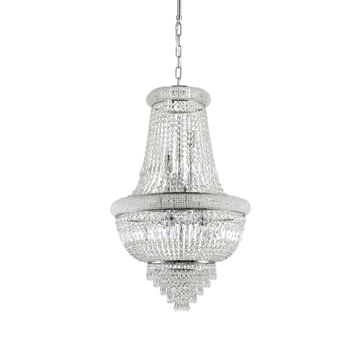 Dubai SP10 Korbleuchter 10-flammig, Chrom, Ø: 52 cm, H: 108 cm