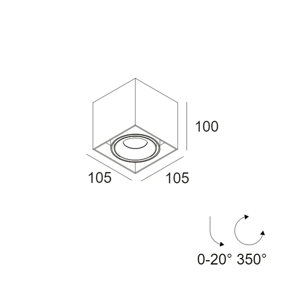 MINIGRID ON 150 SOFT 93045 DIM8 Aufbaustrahler, L: 10,5 cm, B: 10,5 cm, dim to warm 3000K – 1800K, Weiß & Schwarz