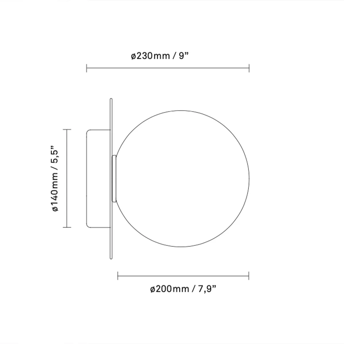 Liila 1 Large Wand- und Deckenleuchte, Ø: 24,5 cm, Dunkelbronze, Opalglas