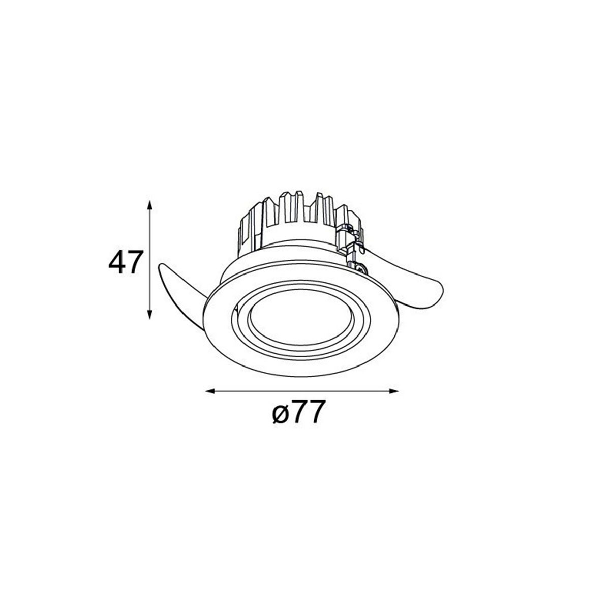 K 77 Recessed Adjustable Einbaustrahler, weiß, 2700K, Flood