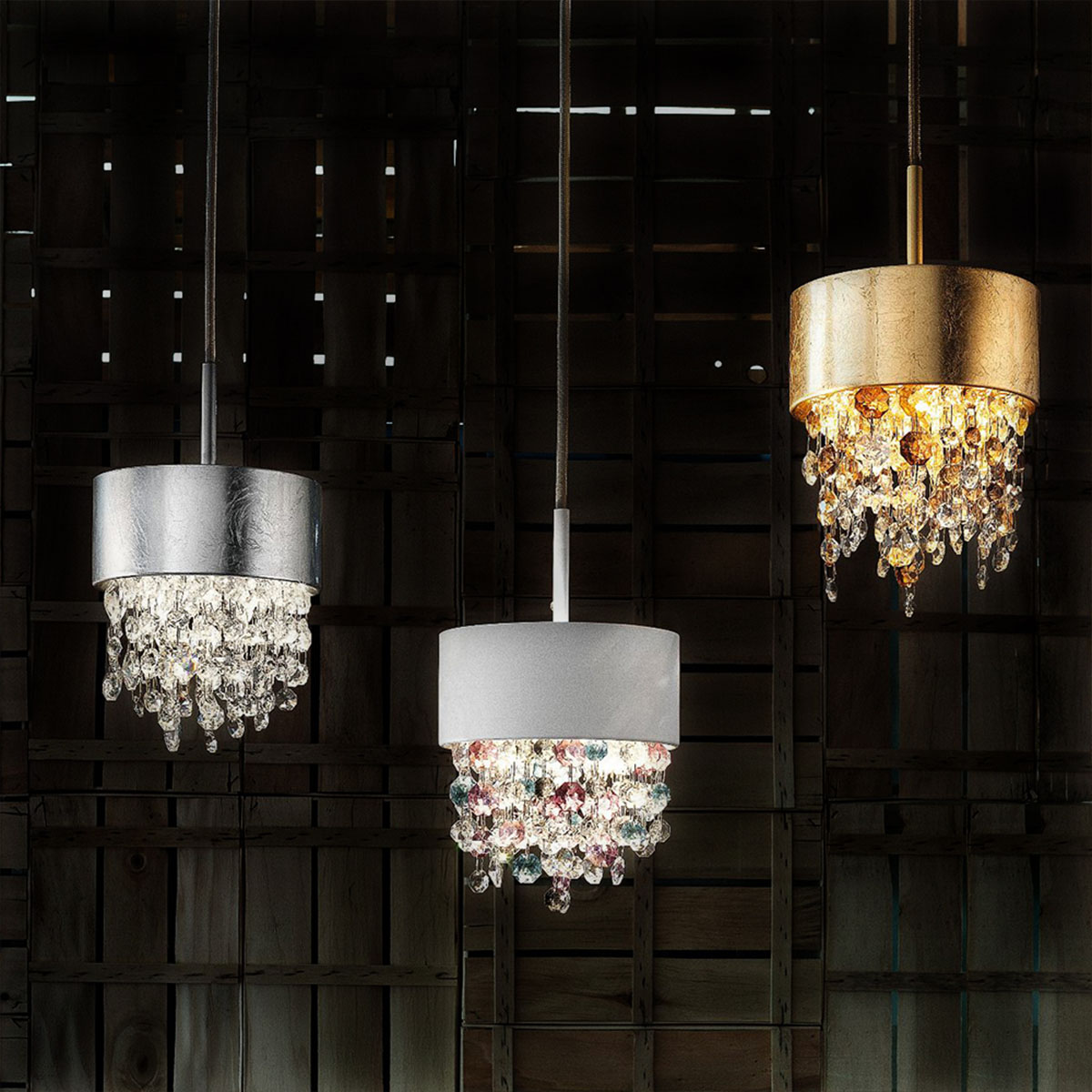 Masiero Olà S2 15 Pendelleuchte Pendelleuchten - luxuriöse Verarbeitung aus Glas und Metall, Farbe Gold Masiero Olà S2 15 Pendelleuchte Pendelleuchten - luxuriöse Verarbeitung aus Glas und Metall, Farbe Gold