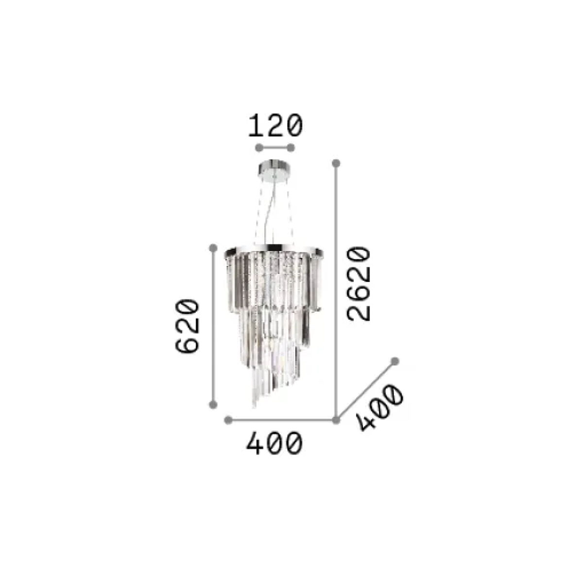 Carlton SP8 Kronleuchter, Ø: 40 cm