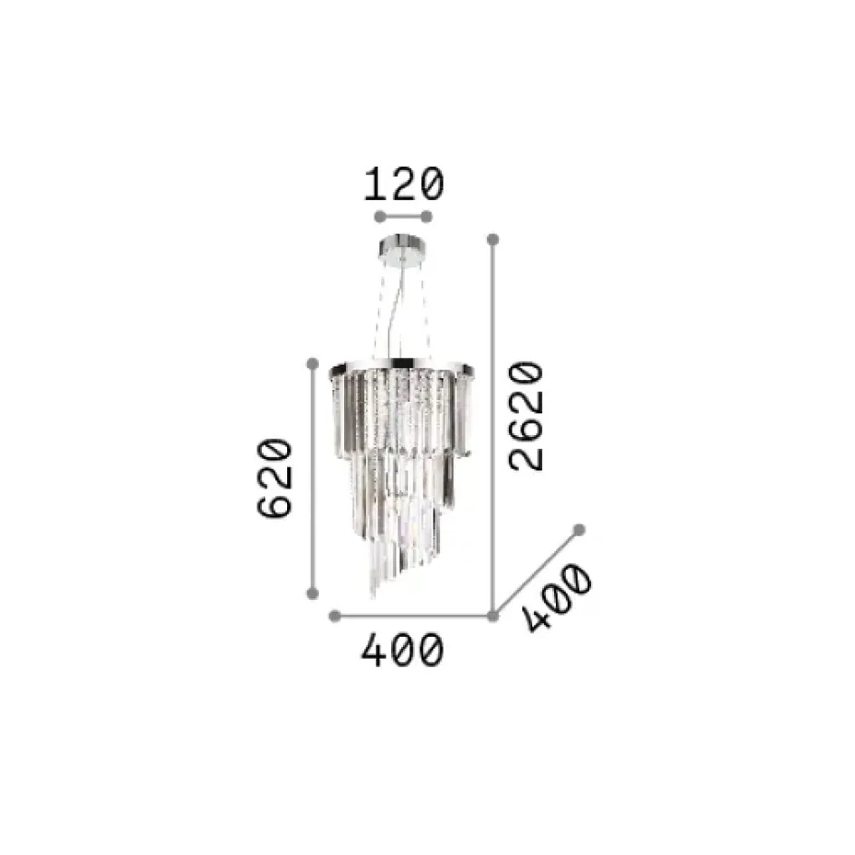 Carlton SP8 Kronleuchter, Ø: 40 cm